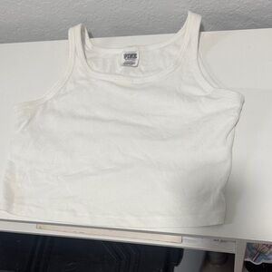 Victoria’s Secret PINK White crop Tank Top